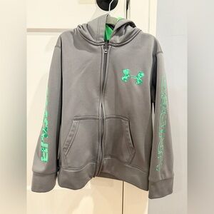 Under Armour Kids Hoodie in Gray with Green Logo